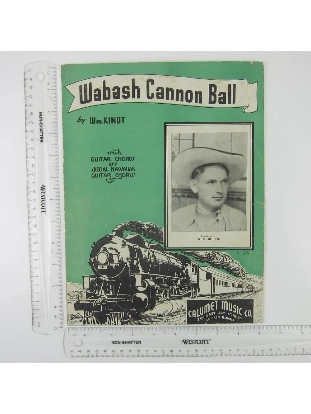 Sheet Music Wabash Cannon Ball Rex Griffin Country Music Guitar Vintage 1939
